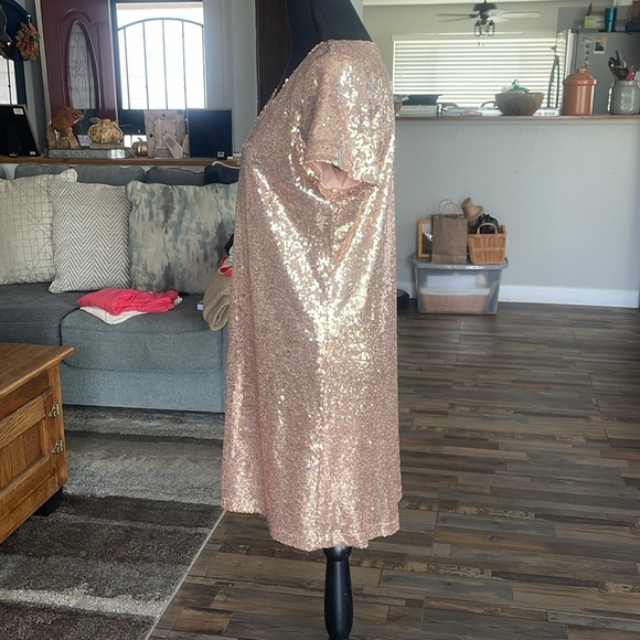 Lulus Light up the Night Champagne sequin dress - Picture 7 of 15